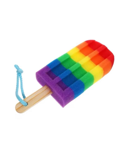 Sweet Hearts Natural Skincare Large Popsicle Shower Bath & Body Sponge, Multicolor