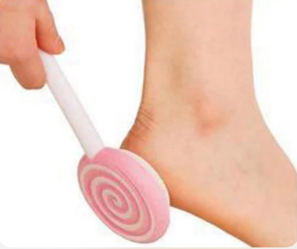 Sweet Hearts Lollipop Natural Pumice Stone Foot Scrubber for Dry Cracked Heels, Long Handle Pedicure Callus Remover Exfoliating Shower Tool