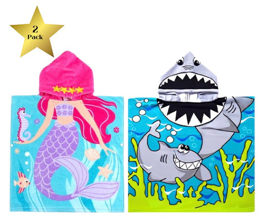 2- Pack Character Hooded Towel Sets