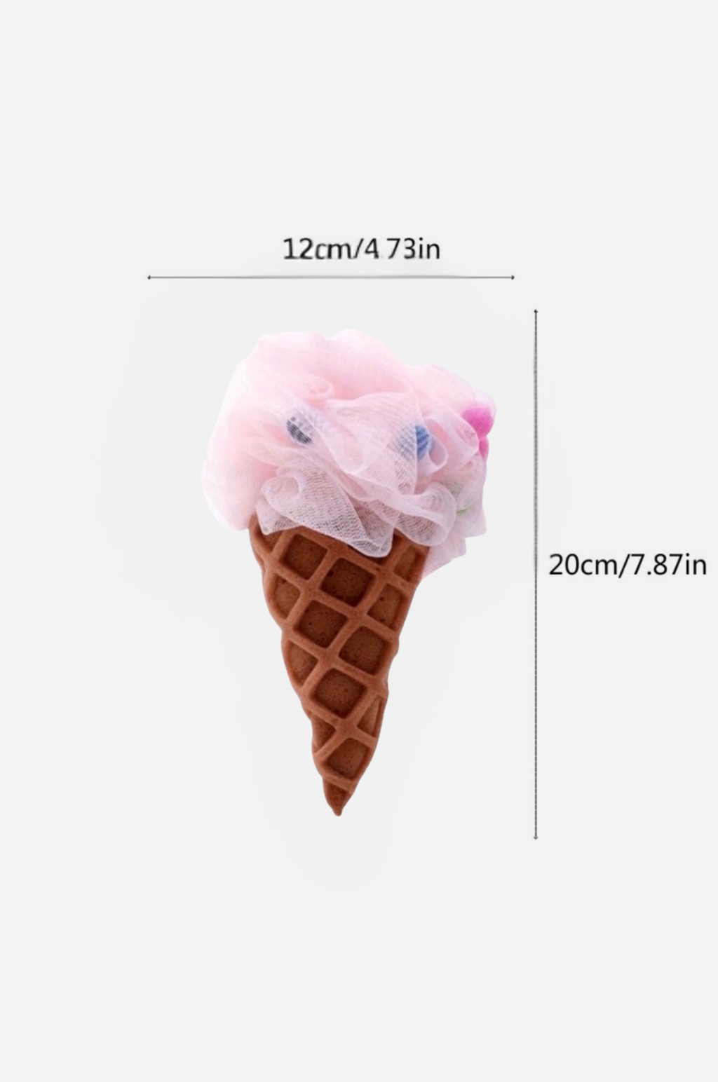 Sweet Hearts Natural Skincare Ice Cream Cone Loofah Body Sponge Pink