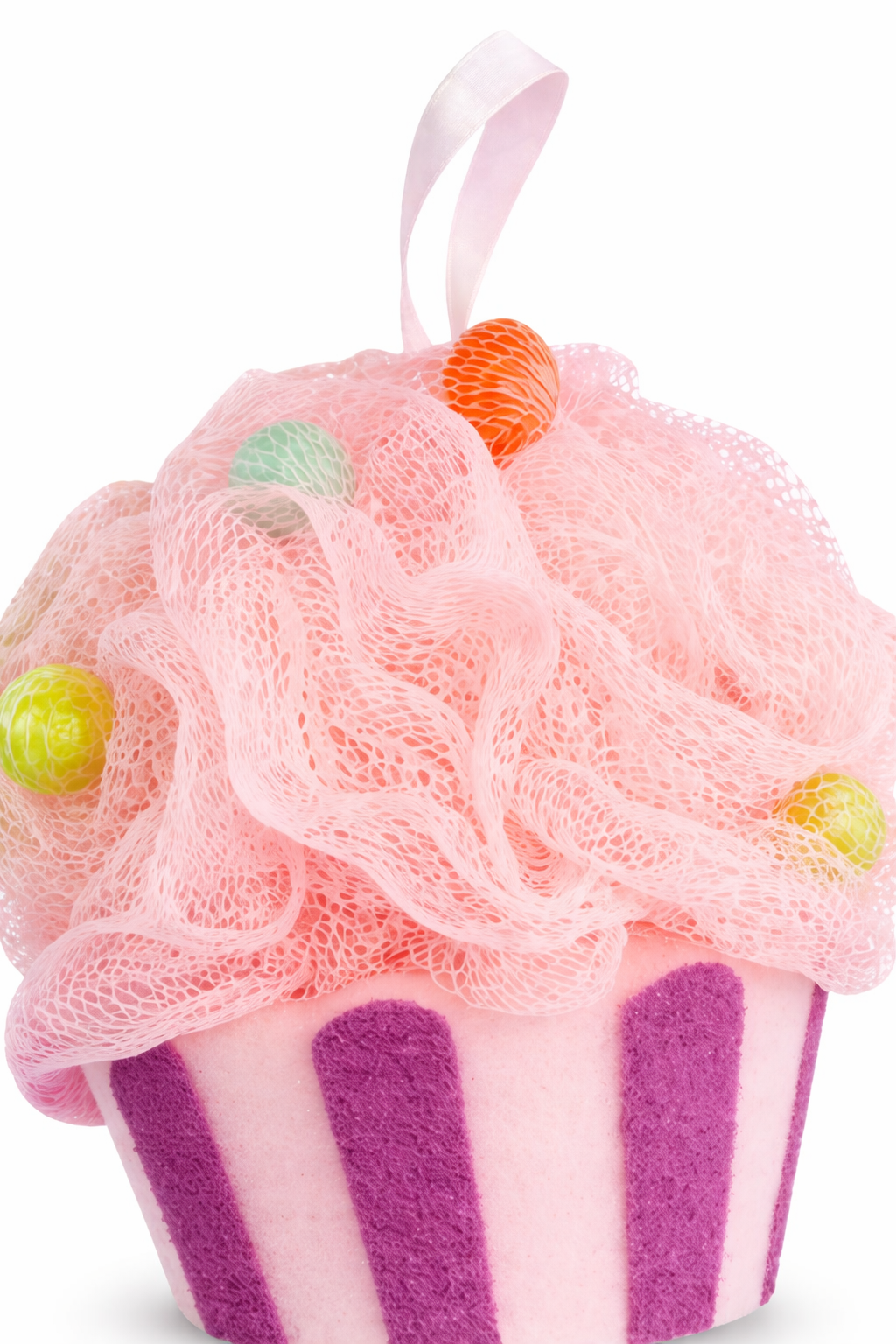 Sweet Hearts Natural Skincare Cupcake Design Exfoliating Bath/Shower Loofah, Body Sponge Pink