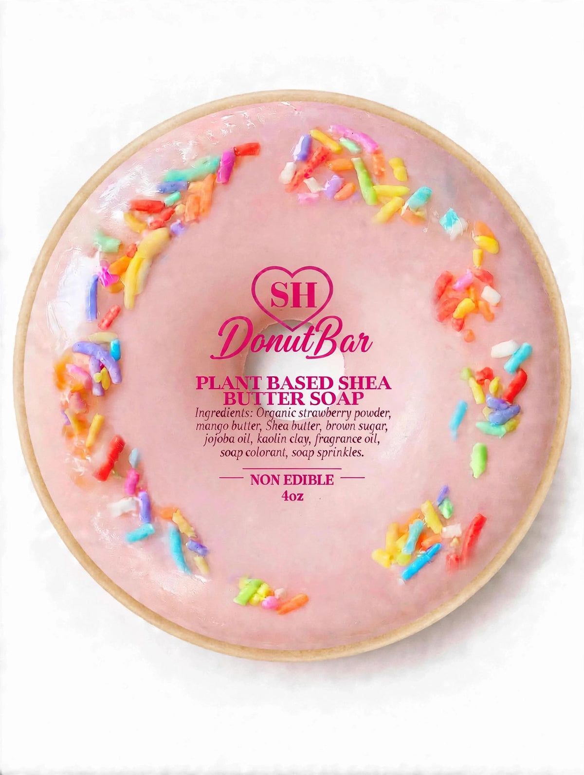DonutBar Shea Butter Vegan Soap (Strawberry)