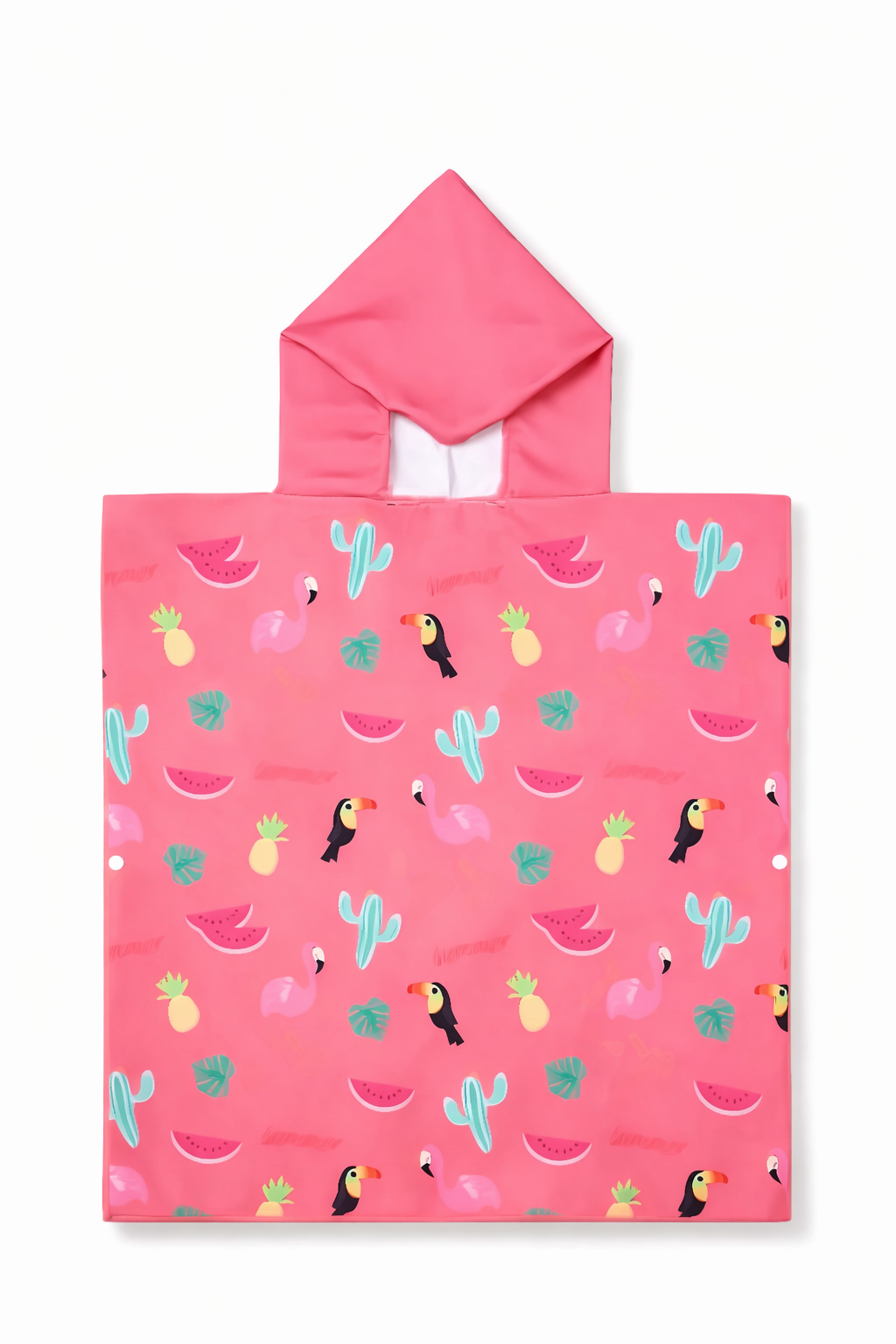 Sweet Hearts Island Paradise Kids Hooded Poncho Towel
- Pink Flamingo, Toucan & Fruit Print - Soft Quick-Dry Beach/ Bath & Pool Cover-Up for Kids