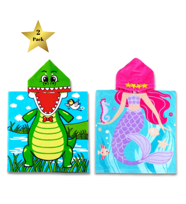 2- Pack Character Hooded Towel Sets