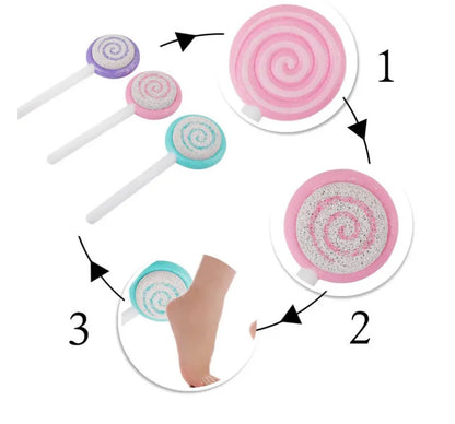 Sweet Hearts Natural Lollipop-Shaped Pedicure Pumice Stone, Pink - 20 Minimum Required