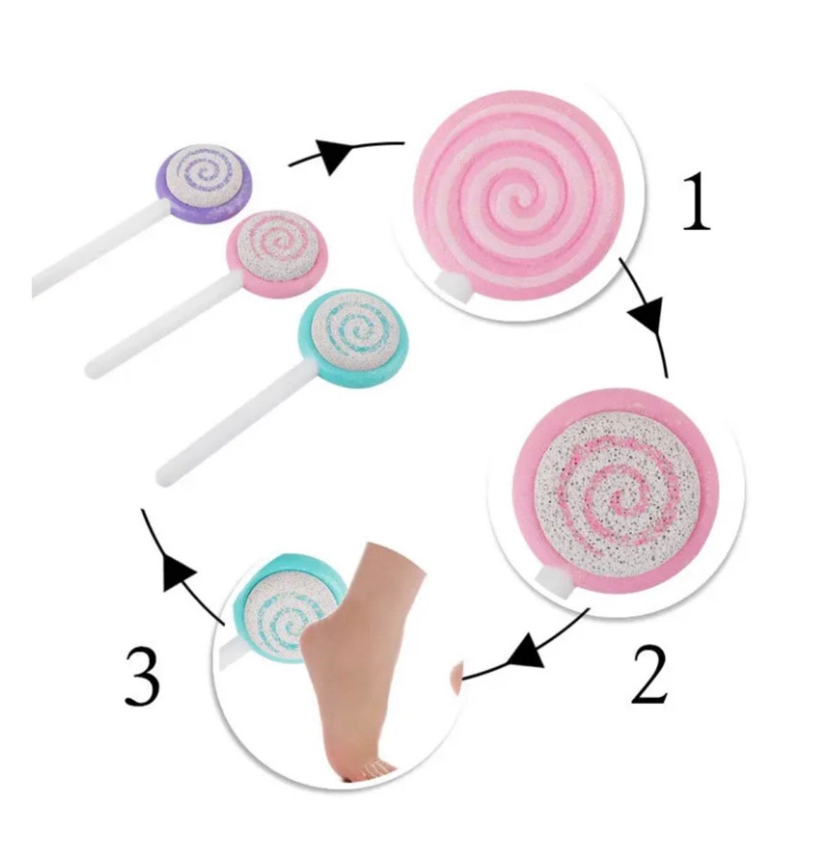 Lollipop Natural Pumice Stone Foot Exfoliating Tool