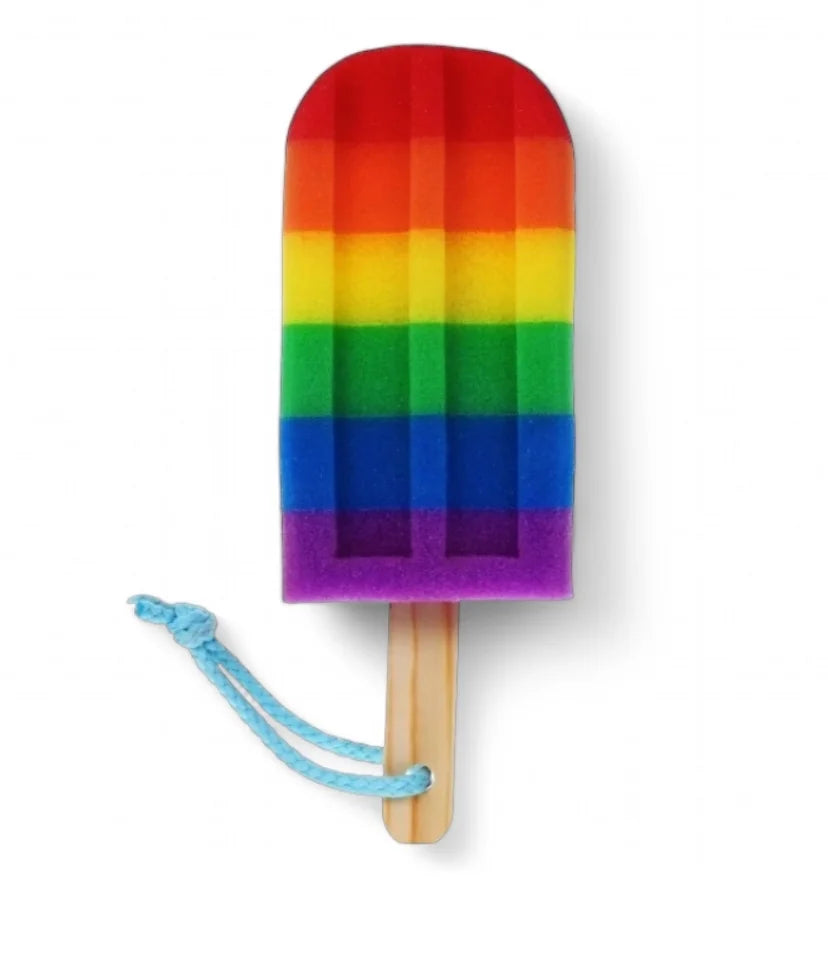 Sweet Hearts Natural Skincare Large Popsicle Shower Bath & Body Sponge, Multicolor