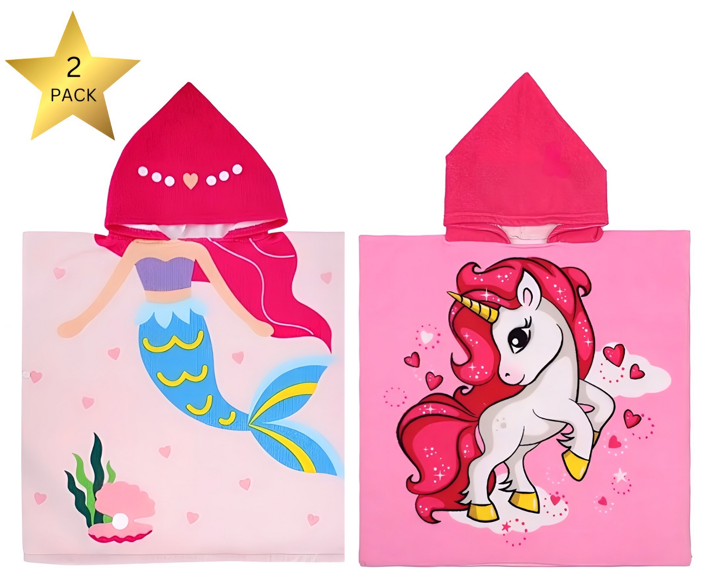 2- Pack Character Hooded Towel Sets